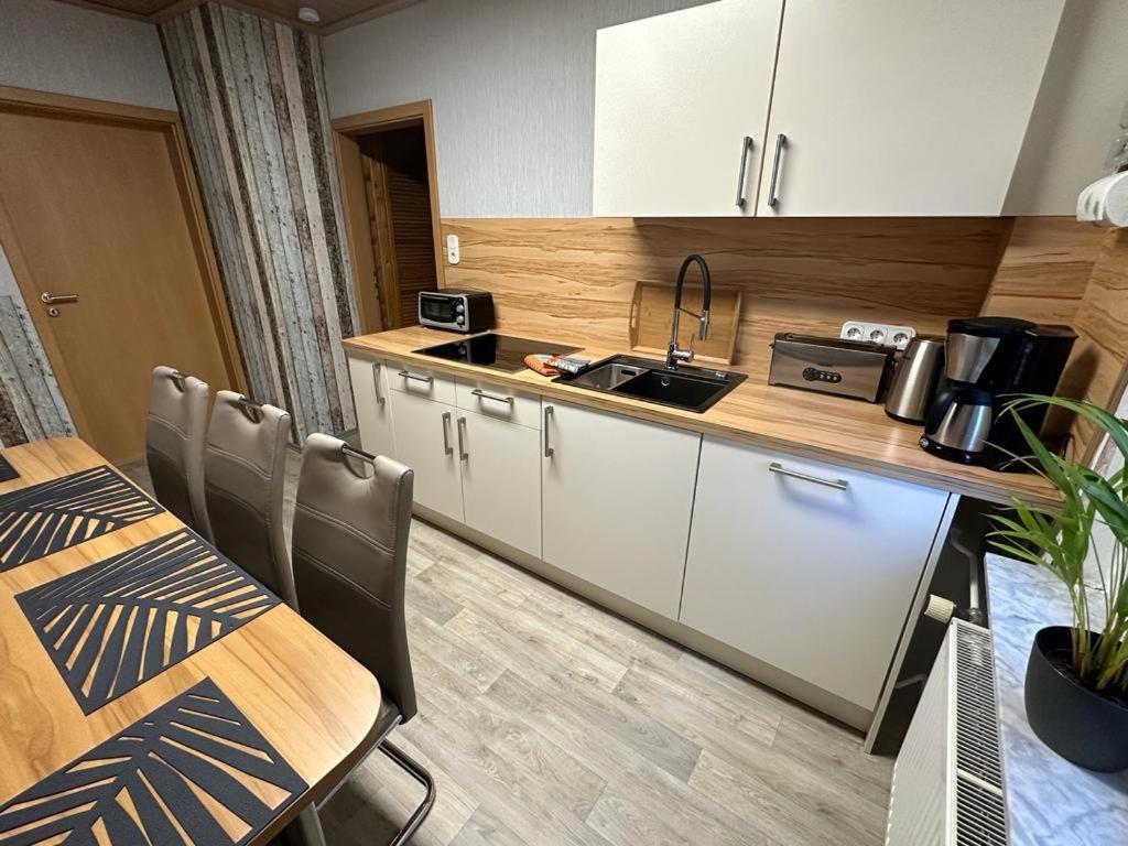 Christels Ferienwohnung 2 In Thale Mit Ueberdachter Terrasse, Kueche Mit Tv & Geschirrspueler 外观 照片